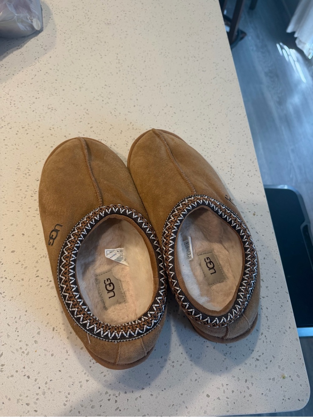UGG Tasman Tan Suede Slip-On Slippers
